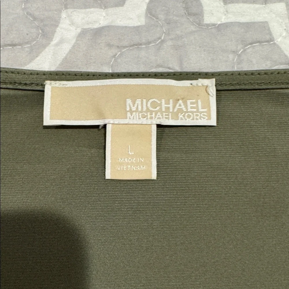Michael Kors Olive Green Short Sleeve Top
